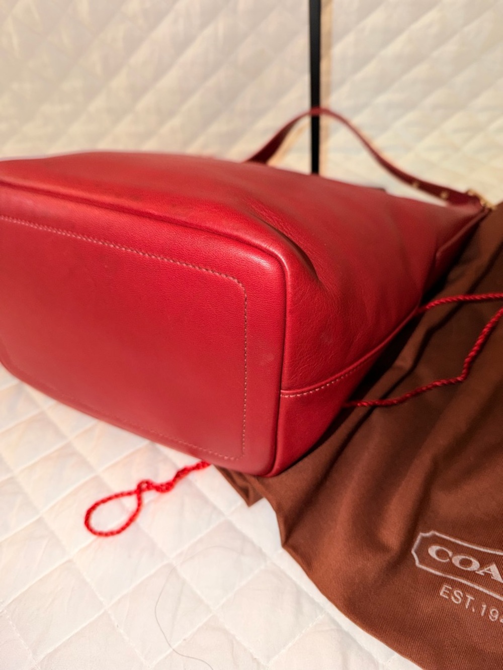 Coach Red Leather Shoulder hobo Vintage - Picture 13 of 16